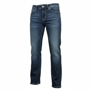 BKE Alec Straight Stretch Jean Men 29x32 Dark Wash Contrast Stitch Cool Max Tech